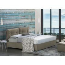 Talamo Italia - Dmora - Einzelbett Daais, Containerbett mit Stoffbespannung, 100% Made in Italy, Frontöffnung, passend für Matratze 80x190 cm,