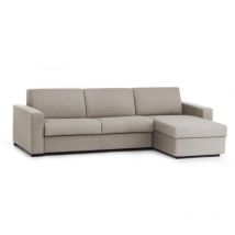 Schlafsofa Alisea, Ecksofa, 100% Made in Italy, Sofa mit Drehöffnung, mit Wendebehälter Halbinsel, mit schmalen Armlehnen, Cm 260x95h90, Turteltaube