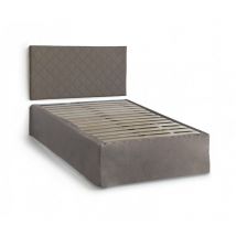 Dmora - Talamo Italia Lit carré et demi Clea, Tête de lit en similicuir avec base orthopédique et cantonnière, 100% Made in Italy, convient pour