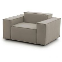 Talamo Italia Chaise longue Cristiana, Chaise longue, 100% Made in Italy, Fauteuil relax en tissu rembourré, Cm 160x95h70, Tourterelle, avec