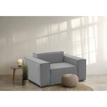 Talamo Italia Chaise longue Cristiana, Chaise longue, 100% Made in Italy, Fauteuil relax en tissu rembourré, Cm 160x95h70, Gris
