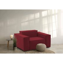 Talamo Italia Chaise longue Cristiana, Chaise longue, 100% Made in Italy, Fauteuil relax en tissu rembourré, Cm 160x95h70, Rouge