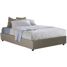 Letto matrimoniale Francesca, Letto contenitore con rivestimento in ecopelle, 100% Made in Italy, Apertura frontale, adatto per materasso Cm 140x190,
