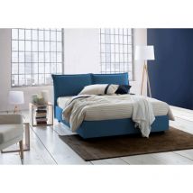 Talamo Italia - Letto matrimoniale Maddalena, Letto contenitore con rivestimento in tessuto, 100% Made in Italy, Apertura frontale, adatto per