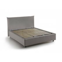 Letto piazza e mezza Dlevant, Letto contenitore con rivestimento in tessuto, 100% Made in Italy, Apertura frontale, adatto per materasso Cm 120x190,