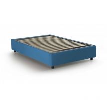Letto matrimoniale Chloe, Letto contenitore con rivestimento in tessuto, 100% Made in Italy, Apertura frontale, adatto per materasso Cm 140x200, Blu,