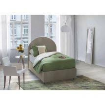 Talamo Italia Letto singolo Emma, Letto contenitore con rivestimento in tessuto, 100% Made in Italy, Apertura frontale, con materasso Cm 80x190