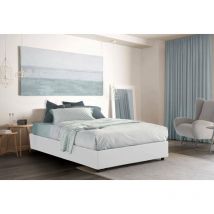 Letto matrimoniale Grace, Letto contenitore con rivestimento in tessuto, 100% Made in Italy, Apertura frontale, con materasso Cm 160x200 incluso,