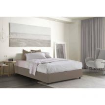 Letto matrimoniale Elisa, Letto contenitore con rivestimento in tessuto, 100% Made in Italy, Apertura frontale, adatto per materasso Cm 160x190,