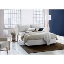 Letto matrimoniale Denise, Letto contenitore con rivestimento in tessuto, 100% Made in Italy, Apertura frontale, con materasso Cm 160x190 incluso,