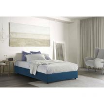 Letto piazza e mezza Camilla, Letto contenitore con rivestimento in tessuto, 100% Made in Italy, Apertura laterale, adatto per materasso Cm 120x190,