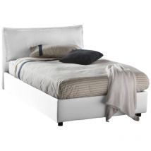 Letto piazza e mezza Gloria, Letto contenitore con rivestimento in tessuto, 100% Made in Italy, Apertura frontale, adatto per materasso Cm 120x190,