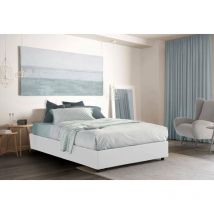 Talamo Italia Letto matrimoniale Gioia, Letto contenitore con rivestimento in tessuto, 100% Made in Italy, Apertura frontale, con materasso Cm