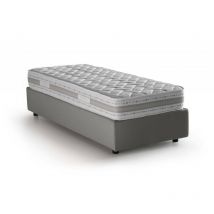 Talamo Italia - Letto singolo Sophia, Letto contenitore con rivestimento in tessuto, 100% Made in Italy, Apertura frontale, con materasso Cm 90x190