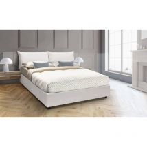Letto matrimoniale Fatima, Letto contenitore con rivestimento in ecopelle, 100% Made in Italy, Apertura frontale, con materasso Cm 140x200 incluso,