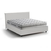 Dmora - Talamo Italia Lit double Bertilla, Lit conteneur avec revêtement en cuir écologique, 100% Made in Italy, Ouverture frontale, avec matelas Cm