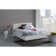 Talamo Italia - Lit double Belinda, Lit conteneur avec revêtement en cuir écologique, 100% Made in Italy, Ouverture frontale, convient pour matelas