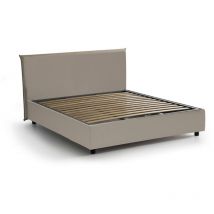 Lit double Belinda, Lit conteneur avec revêtement en cuir écologique, 100% Made in Italy, Ouverture frontale, convient pour matelas Cm 140x200,