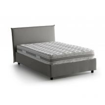 Talamo Italia - Lit carré et demi Chicca, Lit conteneur avec revêtement en tissu, 100% Made in Italy, Ouverture frontale, avec matelas 120x200 cm