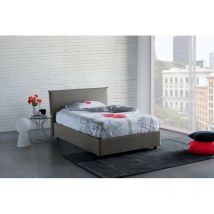 Talamo Italia - Lit carré et demi Ashasa, Lit conteneur avec revêtement en tissu, 100% Made in Italy, Ouverture frontale, convient pour matelas Cm