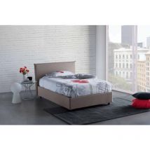 Talamo Italia - Lit carré et demi Ashasa, Lit conteneur avec revêtement en tissu, 100% Made in Italy, Ouverture frontale, convient pour matelas Cm