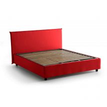 Talamo Italia Lit double Berenice, Lit conteneur avec revêtement en tissu, 100% Made in Italy, Ouverture frontale, convient pour matelas Cm 140x200,
