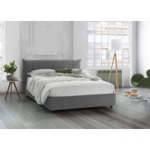 Talamo Italia - Lit double Ilenia, Lit conteneur avec revêtement en tissu, 100% Made in Italy, Ouverture frontale, avec matelas Cm 160x200 inclus,