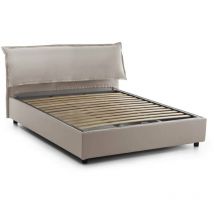 Dmora - Talamo Italia Lit double Clio, Lit conteneur avec revêtement amovible avec tête de lit et cadre de lit rembourrés, 100% Made in Italy,