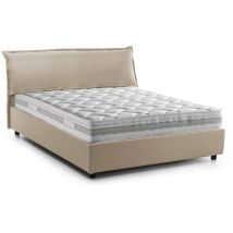 Talamo Italia Lit double Clodovea, Lit conteneur avec revêtement amovible avec tête de lit et cadre de lit rembourrés, 100% Made in Italy, avec