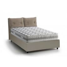 Dmora - Talamo Italia Lit double Valeria, Lit conteneur avec revêtement en cuir écologique, 100% Made in Italy, Ouverture frontale, avec matelas