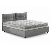 Talamo Italia - Lit carré et demi Angelica, Lit conteneur avec revêtement en tissu, 100% Made in Italy, Ouverture frontale, avec matelas Cm 120x190