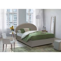 Lit double Corinne, Lit conteneur avec revêtement en cuir écologique, 100% Made in Italy, Ouverture frontale, convient pour matelas cm 160x200,