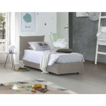 Talamo Italia - Lit simple Clarissa, Lit conteneur avec revêtement en tissu, 100% Made in Italy, Ouverture frontale, convient pour matelas 80x190 cm,