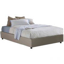 Talamo Italia - Lit double Francesca, Lit conteneur avec revêtement en cuir écologique, 100% Made in Italy, Ouverture frontale, convient pour matelas