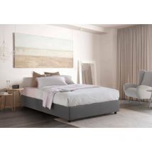 Talamo Italia - Lit double Adele, Lit conteneur avec revêtement en tissu, 100% Made in Italy, Ouverture frontale, avec matelas 140x190 cm inclus,
