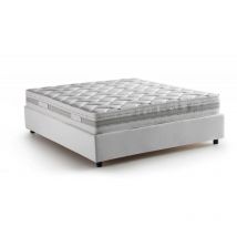 Talamo Italia - Lit double Grace, Lit conteneur avec revêtement en tissu, 100% Made in Italy, Ouverture frontale, avec matelas Cm 160x200 inclus,