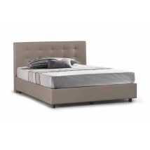 Talamo Italia - Lit double Virginia, Lit conteneur et tête de lit en éco-cuir, 100% Made in Italy, Ouverture frontale, convient pour matelas 160x190