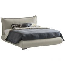 Lit double Ilenia, Lit coffre avec revêtement en tissu et tête de lit, 100% Made in Italy, Ouverture frontale, convient pour matelas 160x190 cm,