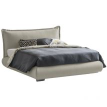 Lit double Dfecci, Lit coffre avec revêtement en tissu et tête de lit, 100% Made in Italy, Ouverture frontale, convient pour matelas 160x190 cm,