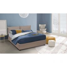 Talamo Italia - Lit double Jasmine, Lit conteneur avec revêtement en cuir écologique, 100% Made in Italy, Ouverture frontale, avec matelas Cm 160x200