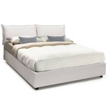 Dmora - Talamo Italia Lit double Michela, Lit conteneur avec revêtement en cuir écologique, 100% Made in Italy, Ouverture frontale, avec matelas