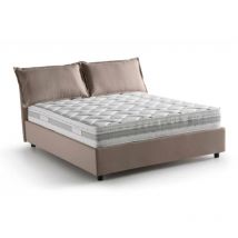 Talamo Italia - Lit double Denise, Lit conteneur avec revêtement en tissu, 100% Made in Italy, Ouverture frontale, avec matelas 160x190 cm inclus,