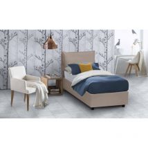 Lit simple Ester, Lit conteneur avec revêtement en cuir écologique, 100% Made in Italy, Ouverture frontale, convient pour matelas 80x190 cm,