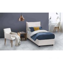 Talamo Italia - Lit simple Carmen, Lit conteneur avec revêtement en cuir écologique, 100% Made in Italy, Ouverture frontale, avec matelas Cm 90x190