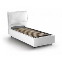 Talamo Italia - Lit simple Vanessa, Lit conteneur avec revêtement en tissu, 100% Made in Italy, Ouverture frontale, convient pour matelas 80x190 cm,