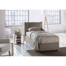 Talamo Italia - Lit simple Vanessa, Lit conteneur avec revêtement en tissu, 100% Made in Italy, Ouverture frontale, convient pour matelas 80x190 cm,