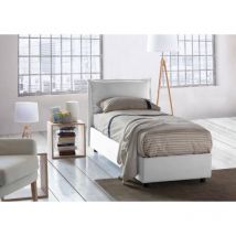 Dmora - Talamo Italia Lit simple Gemma, Lit conteneur avec revêtement en tissu, 100% Made in Italy, Ouverture frontale, convient pour matelas cm