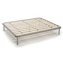 Talamo Italia - Sommier carré et demi Anastasia, Sommier orthopédique à lattes rabotées, 100% Made in Italy, Cm 120x190h31, avec emballage renforcé