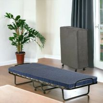 Talamo Italia - Lit pliant Ada, Lit pliant avec sommier à 12 lattes, Matelas inclus, Lit peu encombrant, 100% Made in Italy, 80x190h37 cm, Housse de