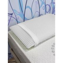 Lot de 2 oreillers pour lit, 100% Made in Italy, Oreiller 'savon' amovible en mousse à mémoire de forme perforée, hypoallergénique et respirant,
